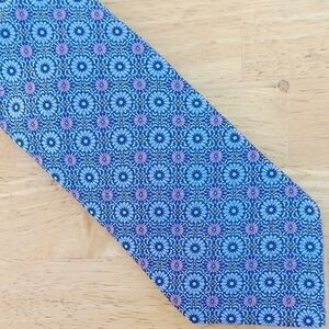 Ike Behar Blue and Pink Floral Tie